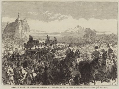 Beerdigung am letzten Sonntag von Sergeant Dransfield, RE, Ausbilder der 1. Tower Hamlets Engineer Volunteers von Sir John Charles Robinson